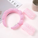 Spa Headband and wrist in Pink